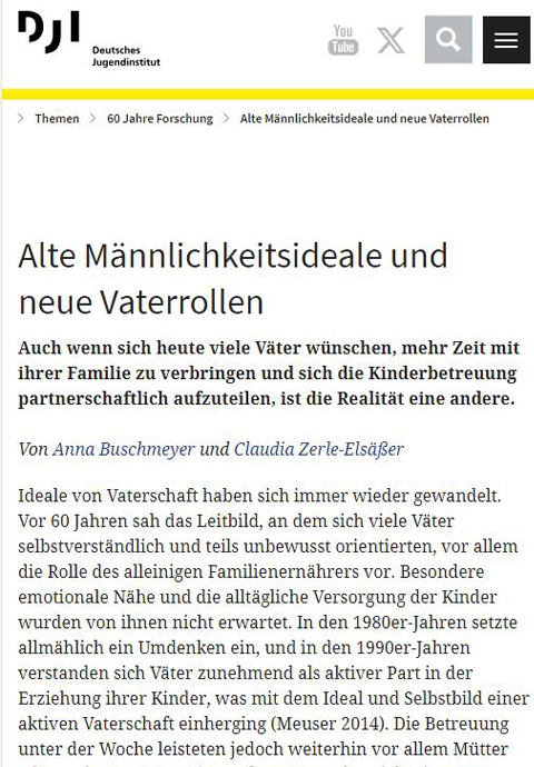 Bild für Alte Männlichkeitsideale und neue Vaterrollen