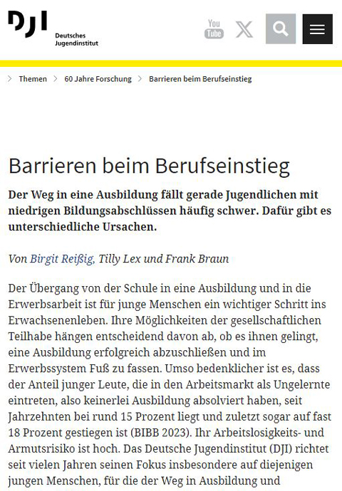 Bild für Barrieren beim Berufseinstieg